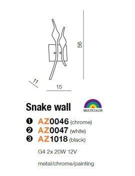 Kinkiet - SNAKE WALL AZ1018 CZARNY - Azzardo