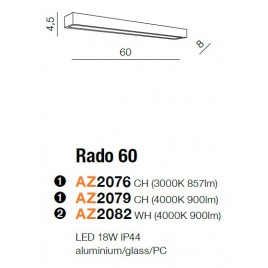 Płaski kinkiet - RADO 60 AZ2082 BIAŁY 4000K - Azzardo