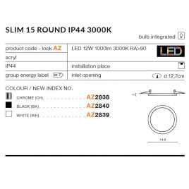 Ciekawy plafon - SLIM ROUND 15 AZ2840 CZARNY 3000K - Azzardo