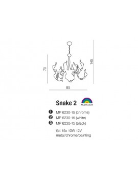 Lampa wisząca - SNAKE 2 AZ0172 BIAŁA - Azzardo