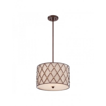 Stylowa lampa wisząca - QZ-BROWN-LATTICE-P-M - Quoizel