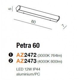 Minimalistyczny kinkiet - PETRA 60 AZ2473 4000K - Azzardo