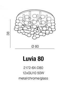 Duży Plafon - LUVIA 80 AZ2571 TRANSPARENTNY - Azzardo