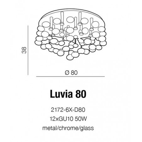 Duży Plafon - LUVIA 80 AZ2571 TRANSPARENTNY - Azzardo