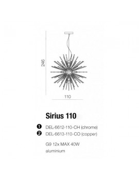 Nowoczesna lampa wisząca - SIRIUS 110 AZ2114 + AZ2117 CHROM - Azzardo