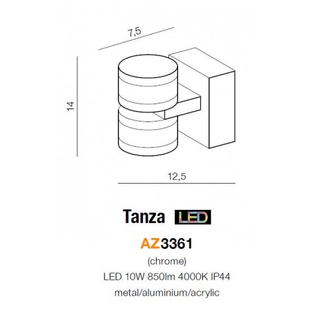 Elegancki kinkiet - TANZA AZ3361 - Azzardo