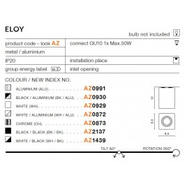 Minimalistyczny plafon - ELOY AZ1439 WH / BK - Azzardo