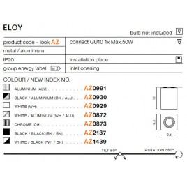 Minimalistyczny plafon - ELOY AZ0872 WH / ALU - Azzardo