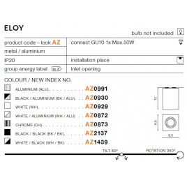 Minimalistyczny plafon - ELOY AZ0991 ALU - Azzardo
