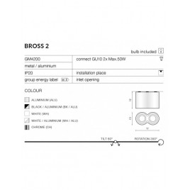 Nowoczesny plafon - BROSS 2 AZ0784 WH / ALU - Azzardo