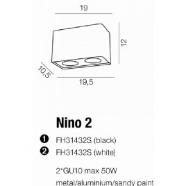 Niebanalny plafon - NINO 2 AZ1385 CZARNY / ALUMINIUM - Azzardo