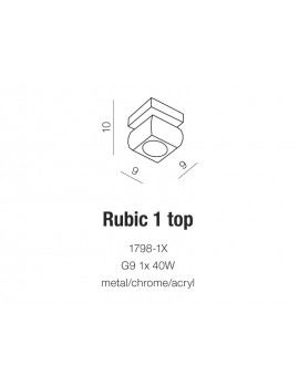 Nowoczesny Plafon - RUBIC 1 TOP AZ0489 - Azzardo