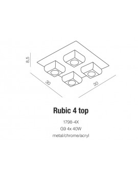 Nowoczesny Plafon - RUBIC 4 TOP AZ0492 - Azzardo