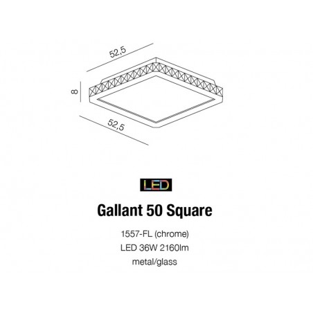 Nowoczesny plafon - GALLANT 50 SQUARE AZ1595 - Azzardo