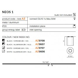 Nowoczesna oprawa - NEOS 1 AZ0708 CZARNY / CHROM - Azzardo