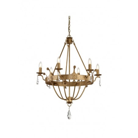 Efektowna lampa wisząca - WINDSOR6-GOLD - Elstead Lighting