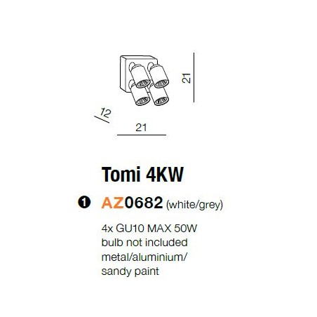 Oprawa architektoniczna - TOMI 4KW AZ0682 - Azzardo