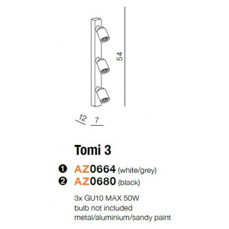 Oprawa architektoniczna - TOMI 3 AZ0664 BIAŁO-SZARA - Azzardo