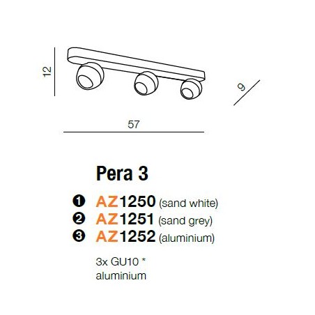 Estetyczna lampa sufitowa - PERA 3 AZ1250 BIAŁA - Azzardo