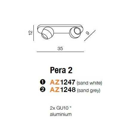 Niezwykła oprawa sufitowa - PERA 2 AZ1248 SZARA - Azzardo