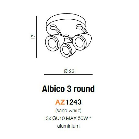 Plafon - ALBICO 3 ROUND AZ1243 - Azzardo