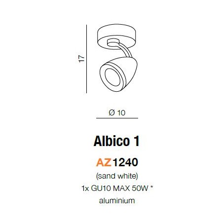 Pojedynczy reflektor - ALBICO 1 AZ1240 - Azzardo