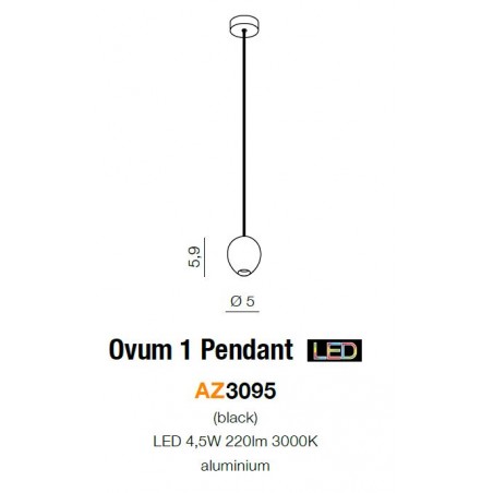 Fantastyczna lampa wisząca - OVUM 1 PENDANT AZ3095 - Azzardo