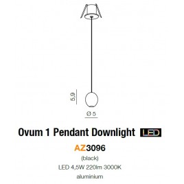 Unikatowa lampa wisząca - OVUM 1 PENDANT DOWNLIGHT AZ3096 - Azzardo