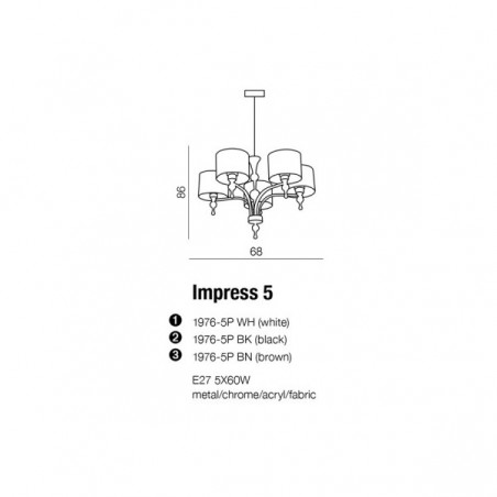 Urokliwa lampa wisząca - IMPRESS 5 AZ2901 BRĄZOWA - Azzardo