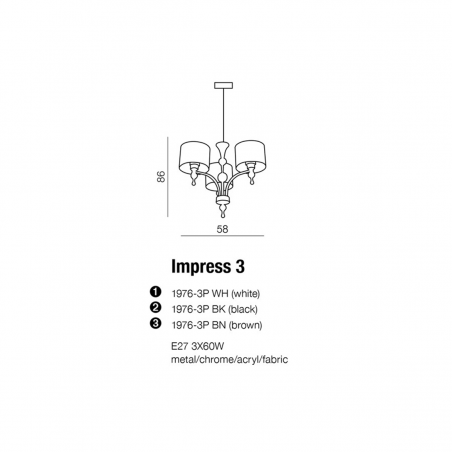 Zgrabna lampa wisząca - IMPRESS 3 AZ2900 BRĄZOWA - Azzardo