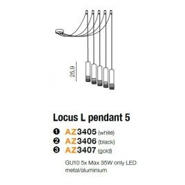Efektowna lampa wisząca - LOCUS L PENDANT 5 AZ3407 SZAMPAŃSKA - Azzardo