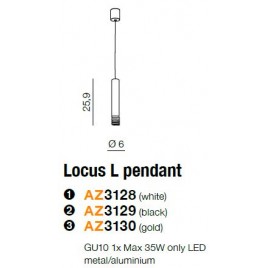 Mała lampa wisząca - LOCUS L PENDANT AZ3130 SZAMPAŃSKA - Azzardo