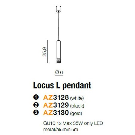 Mała lampa wisząca - LOCUS L PENDANT AZ3130 SZAMPAŃSKA - Azzardo