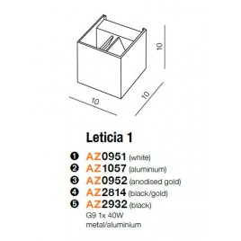 Zjawiskowy kinkiet - LETICIA 1 AZ1057 ALUMINIUM - Azzardo