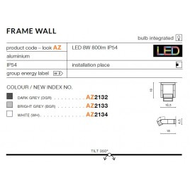 Niebanalny kinkiet - FRAME WALL AZ2134 BIAŁY - Azzardo