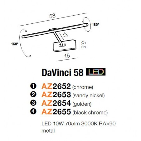 Nowoczesna galeryjka - DAVINCI 58 AZ2653 NIKIEL - Azzardo