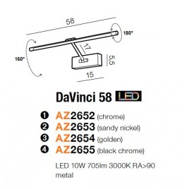 Nowoczesna galeryjka - DAVINCI 58 AZ2655 CZARNY CHROM - Azzardo