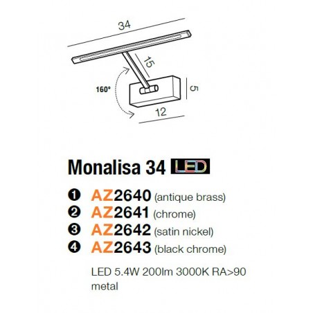 Solidna galeryjka - MONALISA 34 AZ2641 CHROM - Azzardo