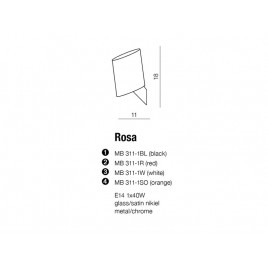 Stylowy kinkiet - ROSA AZ0143 CZERWONY - Azzardo