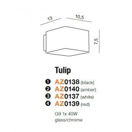 Nowoczesny kinkiet - TULIP AZ0139 CZERWONY - Azzardo