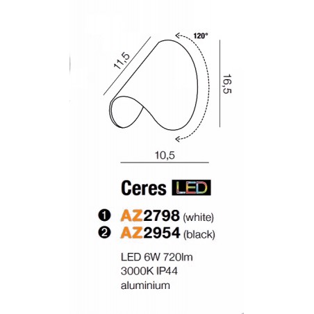 Nieprzeciętny kinkiet - CERES AZ2798 BIAŁY - Azzardo