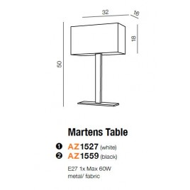 Nowoczesna lampa stołowa - MARTENS TABLE AZ1559 CZARNA - Azzardo