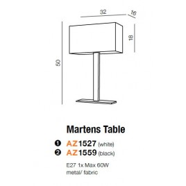 Nowoczesna lampa stołowa - MARTENS TABLE AZ1527 BIAŁA - Azzardo