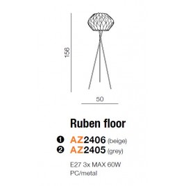 Niebanalna lampa stojąca - RUBEN FLOOR AZ2406 BEŻOWA - Azzardo