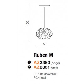 Niewielka lampa wisząca - RUBEN M AZ2381 SZARA - Azzardo