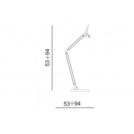 Lampa stołowa - ZYTA S TABLE ALU AZ2307+AZ2598 SZARA - Azzardo