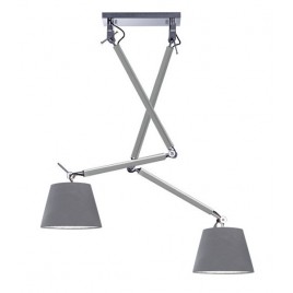 Nowoczesna lampa wisząca - ZYTA 2S PENDANT ALU AZ2301+AZ2601 SZARA - Azzardo