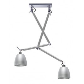 Nowoczesna lampa wisząca - ZYTA 2S PENDANT ALU AZ2301+AZ2594 ALUMINIUM - Azzardo