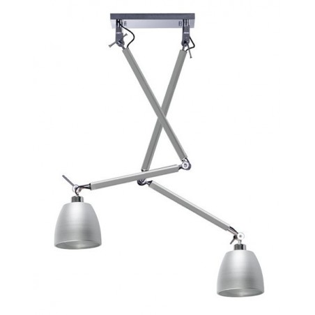 Nowoczesna lampa wisząca - ZYTA 2S PENDANT ALU AZ2301+AZ2594 ALUMINIUM - Azzardo