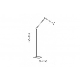 Nowoczesna lampa stojąca - ZYTA FLOOR AZ1849+AZ2596 ALUMINIUM - Azzardo